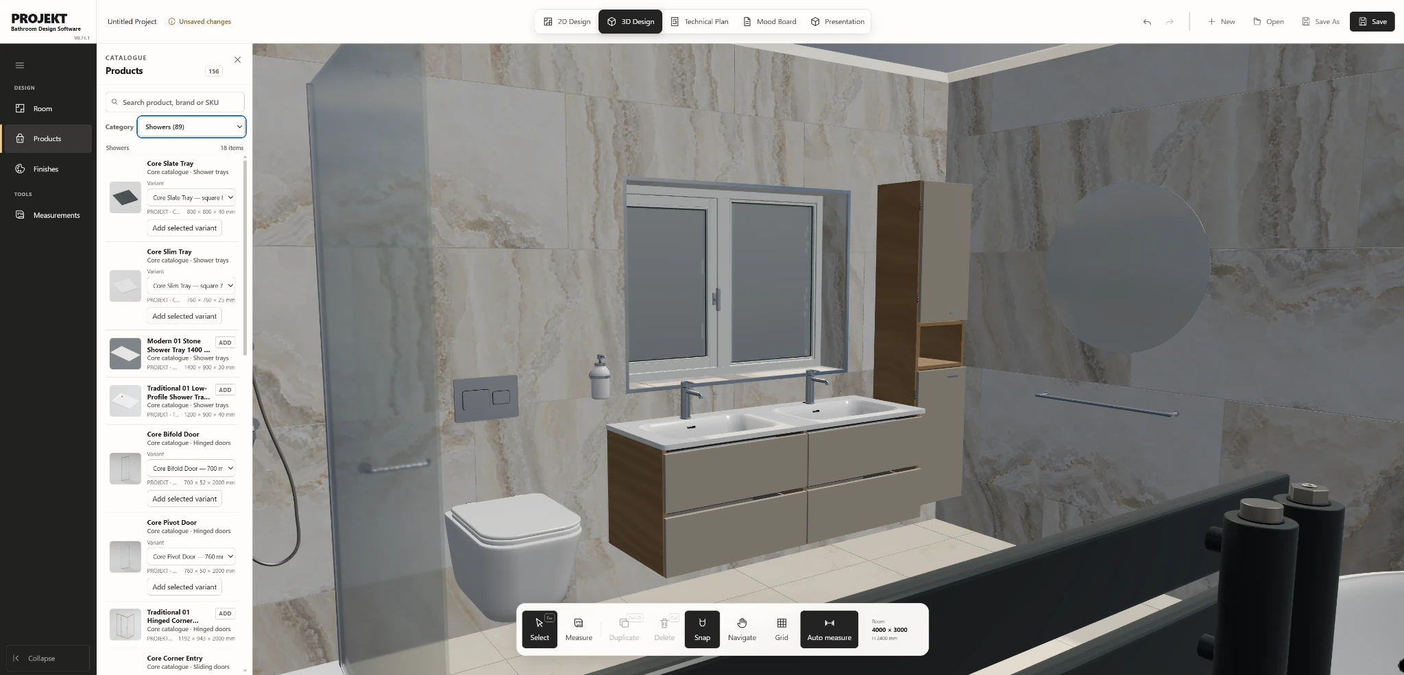 Bathroom design in PROJEKT with a double vanity, shower, WC and coordinated tile finishes